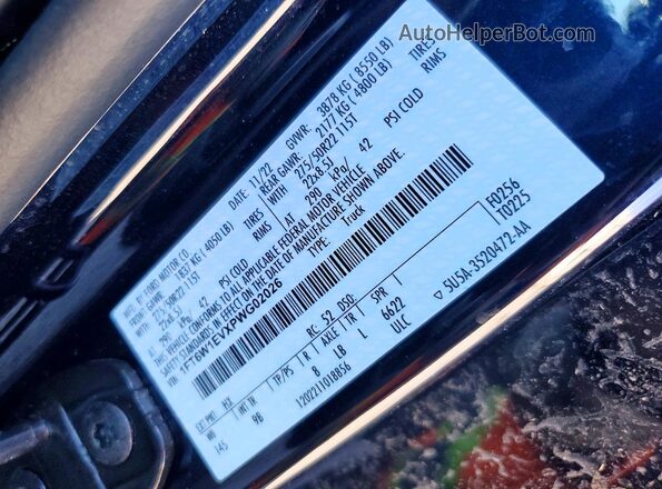 1FT6W1EVXPWG02026 2023 FORD F150 Black Vista del compartimento del motor