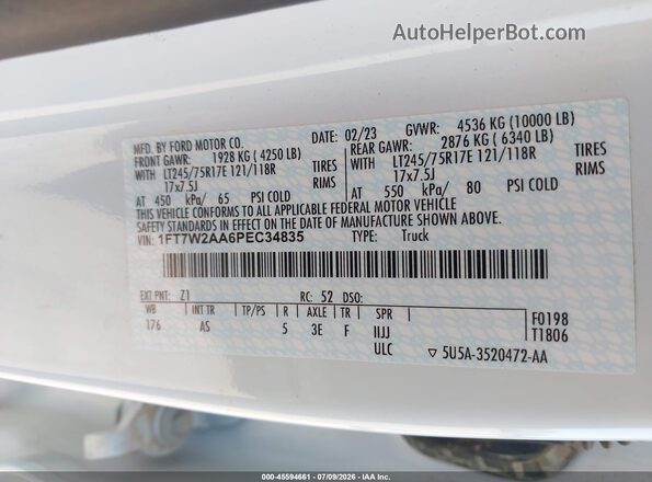 1FT7W2AA6PEC34835 2023 FORD F-250 White ძრავის განყოფილების ხედი