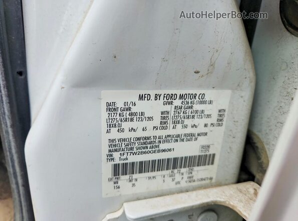1FT7W2B60GEB96061 2016 FORD F250 White ძრავის განყოფილების ხედი