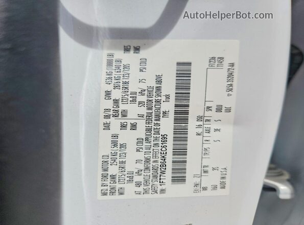1FT7W2B64KEC61695 2019 FORD F250 White ძრავის განყოფილების ხედი