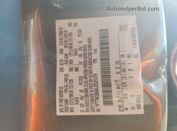 1FT7W2B68LED21379 2020 FORD F250 Gray Vista del compartimento del motor