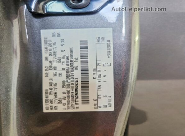 1FT7W2B69MED93273 2021 FORD F250 Gray Vista del compartimento del motor