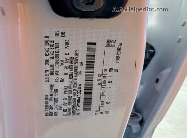 1FT7W2BAXREE28057 2024 FORD F250 White VIN კოდის სტიკერის ხედი