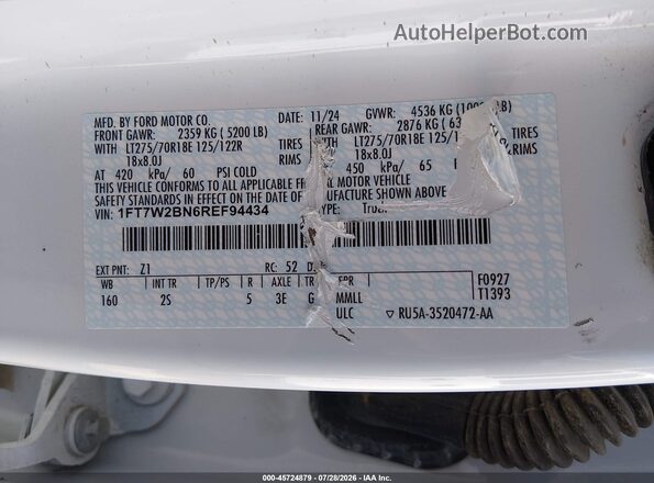 1FT7W2BN6REF94434 2024 FORD F-250 White Engine compartment view