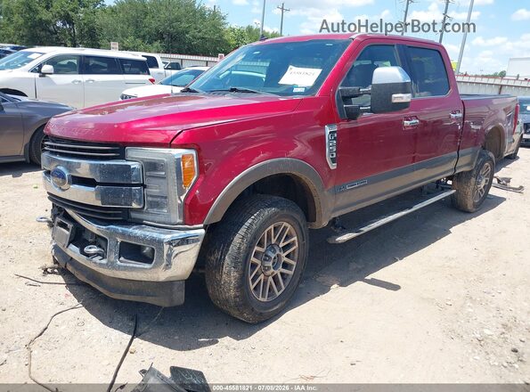 1FT7W2BT2KEC29950 2019 FORD F-250 Red Առջևի ձախ երեք քառորդ տեսարան