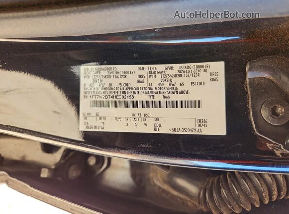1FT7W2BT4HEC02158 2017 FORD F250 Black Widok komory silnika