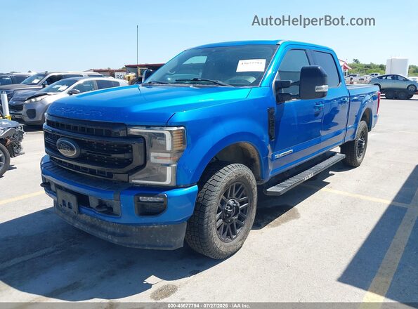 1FT7W2BT5MED88335 2021 FORD F-250 Синий Передняя левая четверть