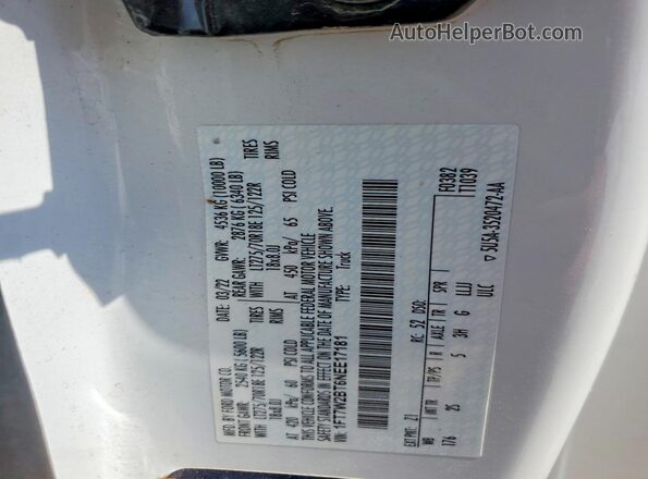 1FT7W2BT6NEE17181 2022 FORD F250 White VIN sticker view