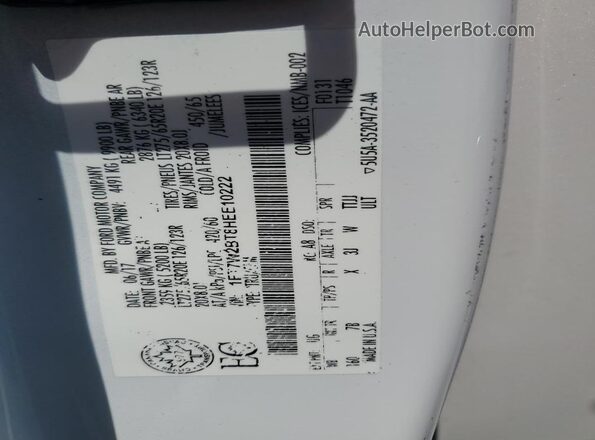 1FT7W2BT8HEE10222 2017 FORD F250 White Շարժիչի բաժամունքի տեսք