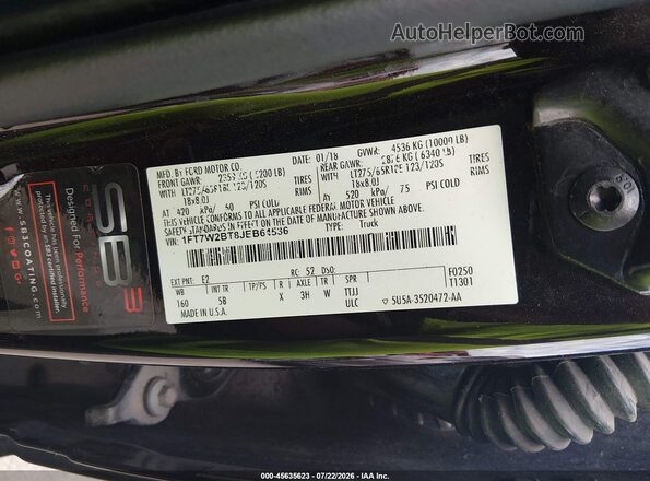1FT7W2BT8JEB64536 2018 FORD F-250 Purple Вид підкапотного простору