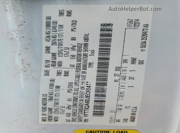 1FT7X2A60JEC68477 2018 FORD F250 White Engine compartment view