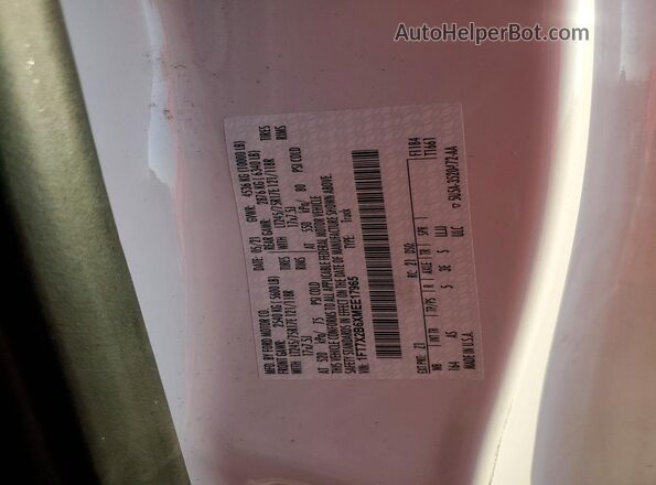 1FT7X2B6XMEE17965 2021 FORD F250 White VIN კოდის სტიკერის ხედი
