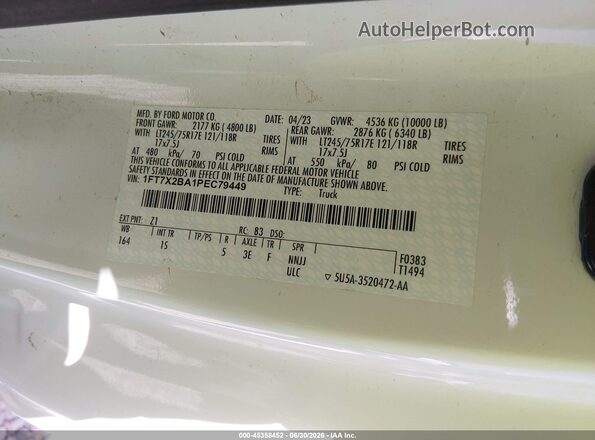 1FT7X2BA1PEC79449 2023 FORD F-250 White Engine compartment view
