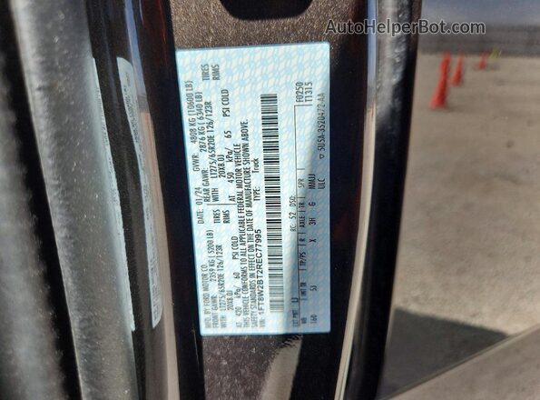 1FT8W2BT2REC77995 2024 FORD F250 Black Vista de la etiqueta del VIN