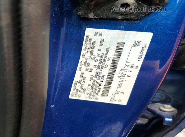 1FT8W2BT4NEE32685 2022 FORD F250 Blue Widok komory silnika
