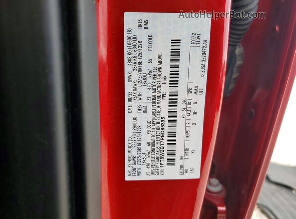 1FT8W2BT7PED85395 2023 FORD F250 Red Engine compartment view