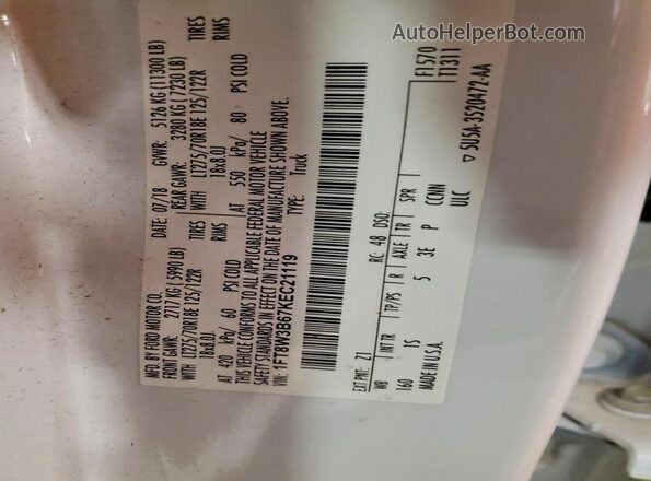 1FT8W3B67KEC21119 2019 FORD F350 White Engine compartment view