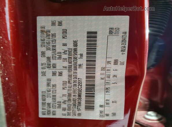 1FT8W3BM8SEC25517 2025 FORD F350 Red Engine compartment view