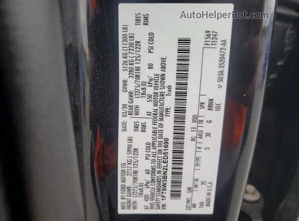 1FT8W3BN2LED51690 2020 FORD F350 Black Engine compartment view