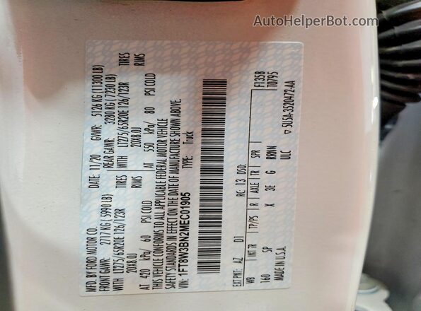 1FT8W3BN2MEC01905 2021 FORD F350 White Вид підкапотного простору