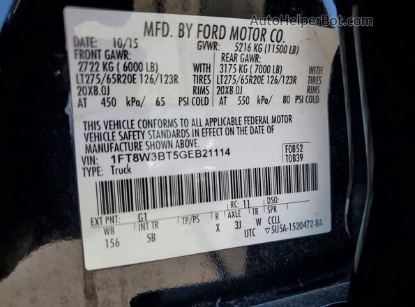 1FT8W3BT5GEB21114 2016 FORD F350 Черный Вид подкапотного пространства