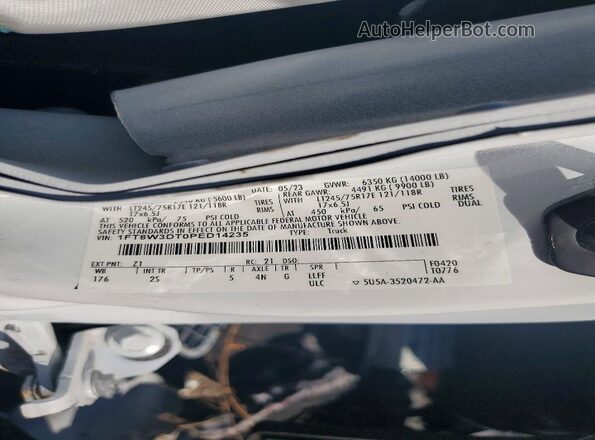 1FT8W3DT0PED14235 2023 FORD F350 White ძრავის განყოფილების ხედი