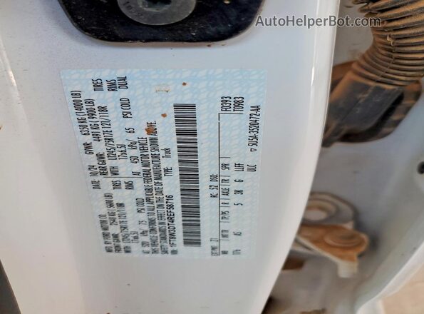 1FT8W3DT4REF58716 2024 FORD F350 White Vista de la etiqueta del VIN