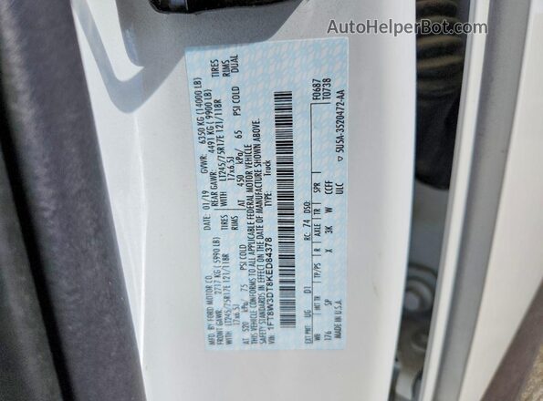 1FT8W3DT8KED84378 2019 FORD F350 Белый Вид подкапотного пространства