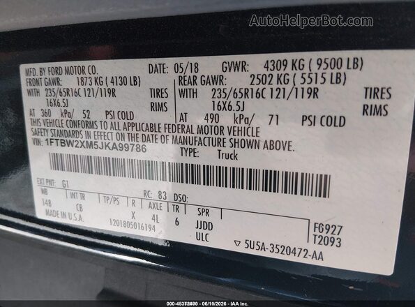 1FTBW2XM5JKA99786 2018 FORD TRANSIT-350 Black Widok komory silnika