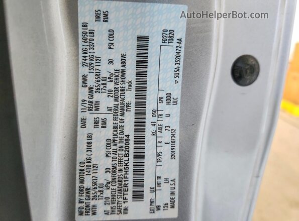 1FTER1FH5KLB20084 2019 FORD RANGER Silver Engine compartment view