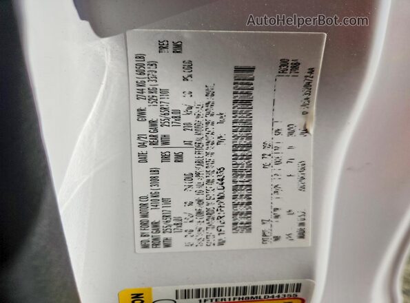 1FTER1FH8MLD44355 2021 FORD RANGER Белый Вид подкапотного пространства