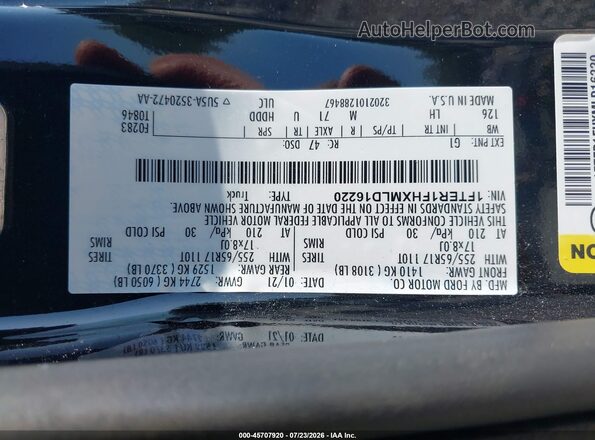 1FTER1FHXMLD16220 2021 FORD RANGER Black Widok komory silnika