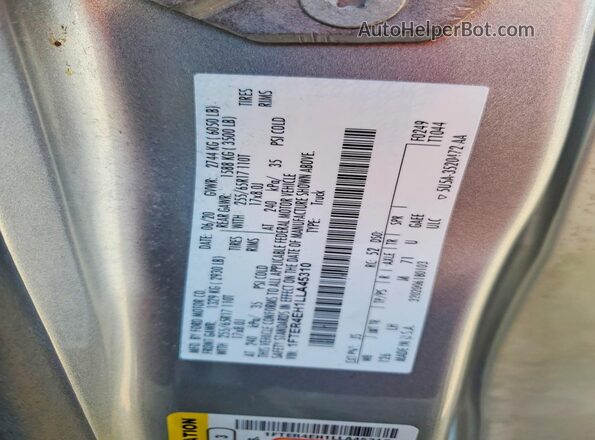 1FTER4EH1LLA45310 2020 FORD RANGER Silver Vista del compartimento del motor