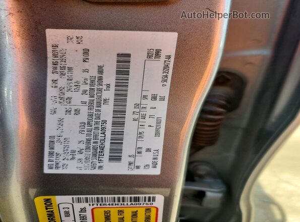1FTER4EH3LLA09750 2020 FORD RANGER Silver Շարժիչի բաժամունքի տեսք
