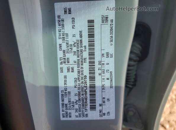 1FTER4EH9PLE29759 2023 FORD RANGER Gray Вид підкапотного простору