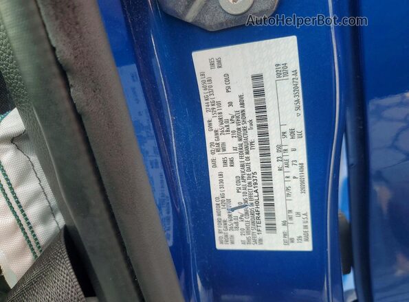 1FTER4FH0LLA19375 2020 FORD RANGER Blue ძრავის განყოფილების ხედი