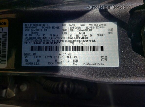 1FTER4FH0MLD01307 2021 FORD RANGER Gray ძრავის განყოფილების ხედი