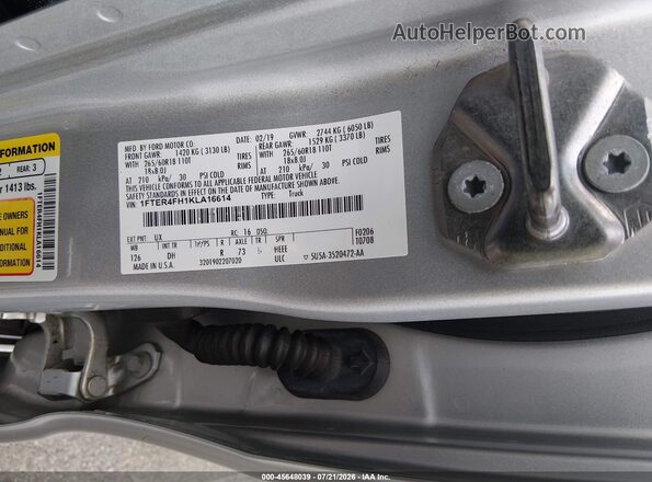 1FTER4FH1KLA16614 2019 FORD RANGER Gray Vista del compartimento del motor