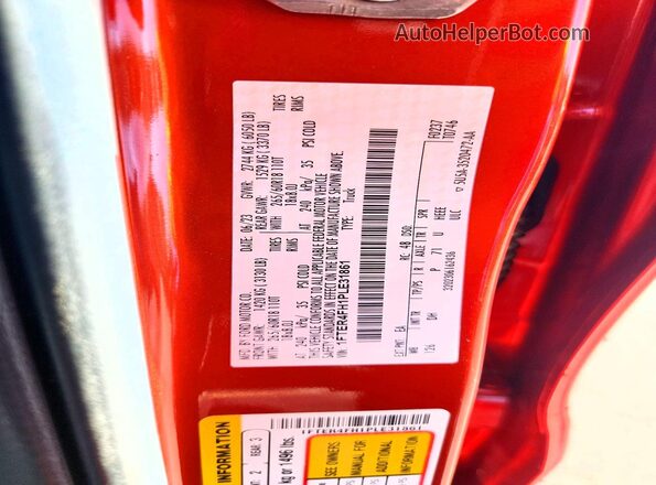 1FTER4FH1PLE31861 2023 FORD RANGER Orange Widok komory silnika