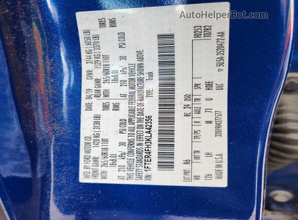 1FTER4FH3KLA42356 2019 FORD RANGER Blue Widok komory silnika