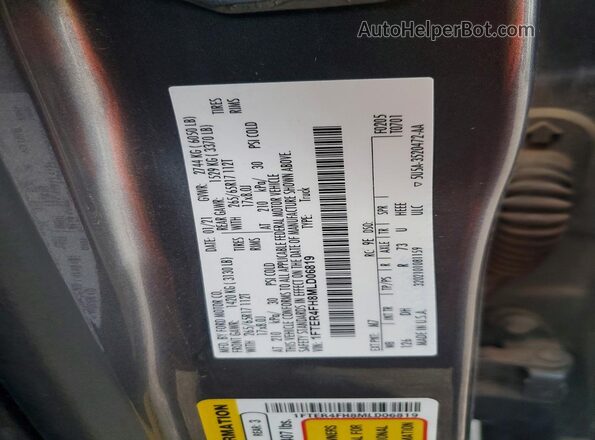 1FTER4FH8MLD06819 2021 FORD RANGER Gray Շարժիչի բաժամունքի տեսք