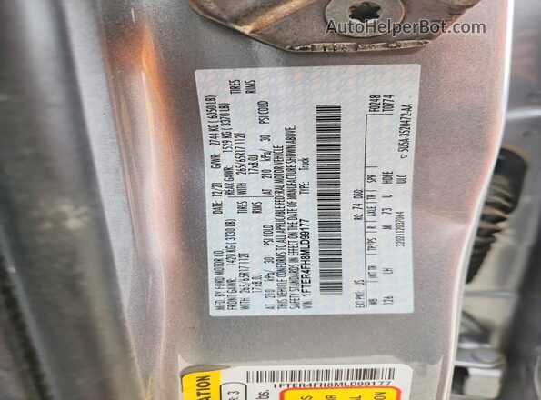 1FTER4FH8MLD99177 2021 FORD RANGER Silver Engine compartment view