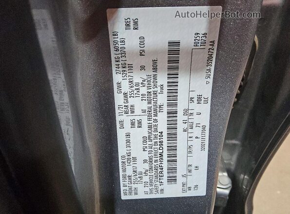1FTER4FH9MLD98104 2021 FORD RANGER Silver Շարժիչի բաժամունքի տեսք
