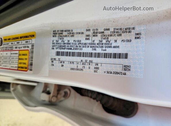 1FTER4FH9MLE05133 2021 FORD RANGER White Շարժիչի բաժամունքի տեսք