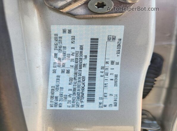 1FTER4FHXKLA74351 2019 FORD RANGER Silver ძრავის განყოფილების ხედი