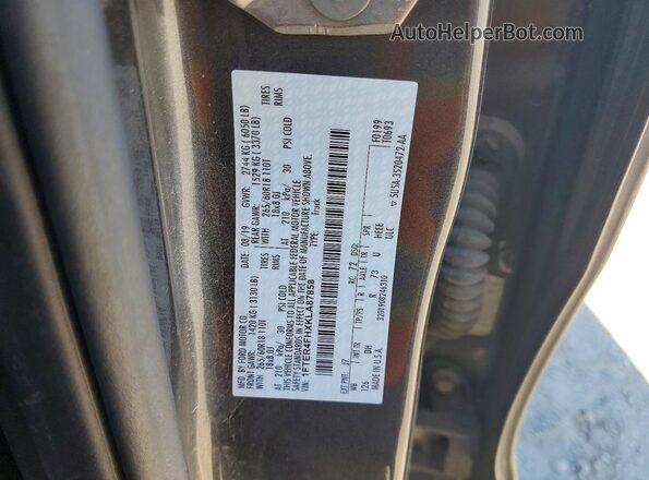 1FTER4FHXKLA87858 2019 FORD RANGER Gray Widok komory silnika