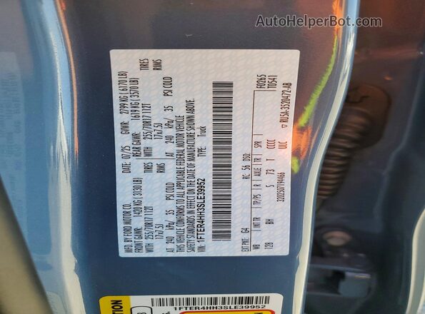 1FTER4HH3SLE39952 2025 FORD RANGER Blue VIN կոդի պիտակի տեսք