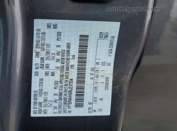 1FTER4HH5RLE37534 2024 FORD RANGER Gray Вид підкапотного простору