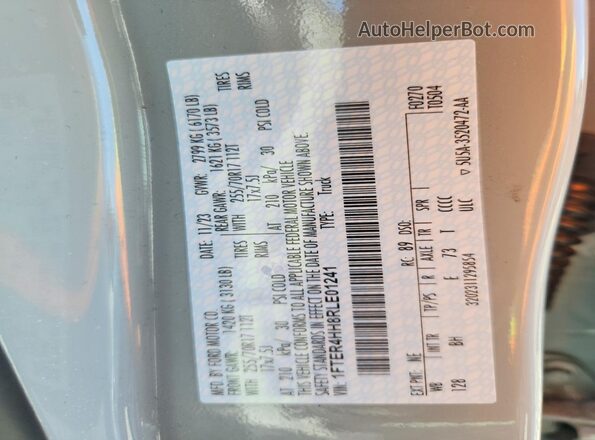 1FTER4HH8RLE01241 2024 FORD RANGER Gray Շարժիչի բաժամունքի տեսք