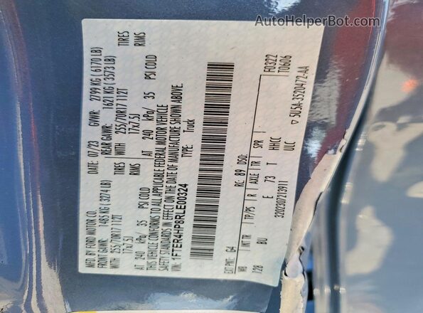 1FTER4HP8RLE00324 2024 FORD RANGER Blue Вид наклейки з VIN-кодом